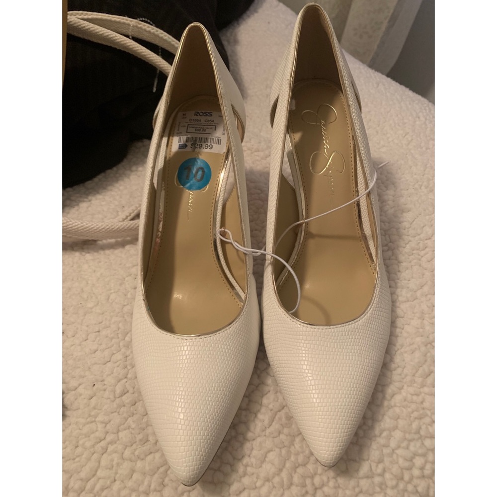 White Jessica Simpson heels